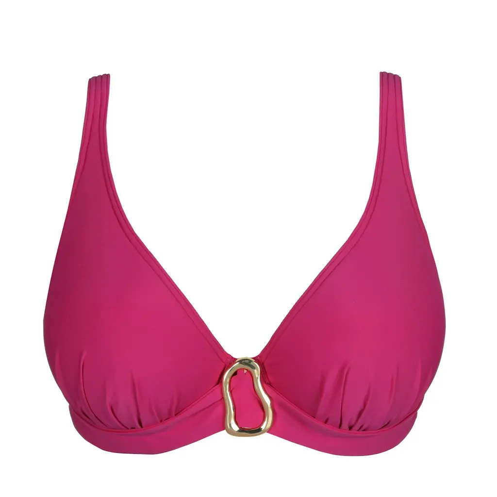 UVITA Deep Magenta Unterlegtes Bikini-Top tief.