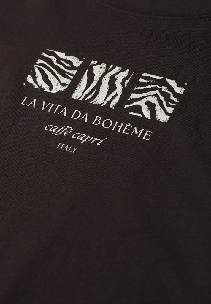 Basic T-Shirt mit Rundhals und Print