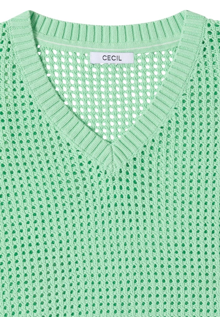 Kurzarm Pullover im Crochet-Look