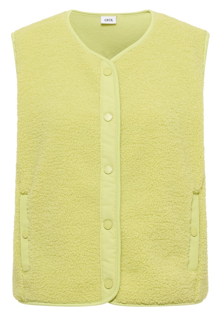 Teddy-Weste mit Softshelldetails