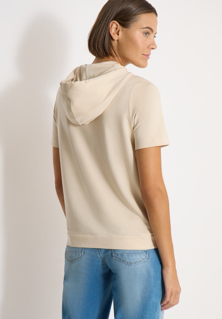 Kurzarm Shirt mit Kapuze und Wording