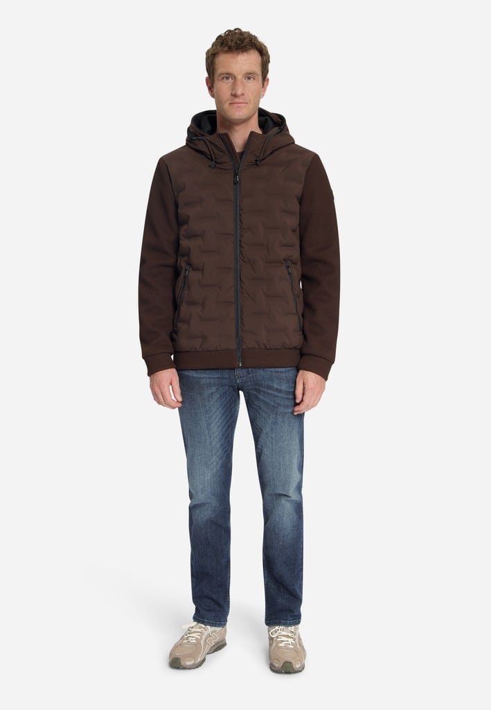 Jacket Short Fit Sealed Hooded Knitted Mix