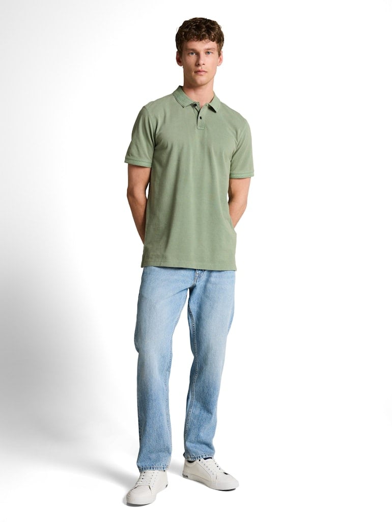 Piqué Poloshirt im Washed Look