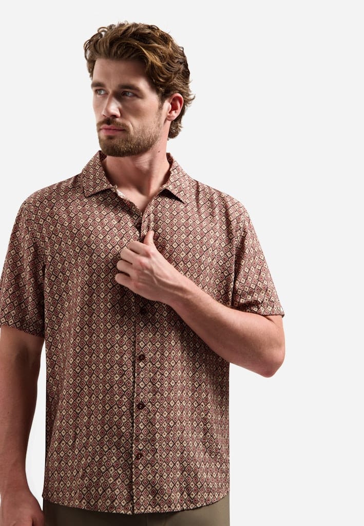 Shirt Short Sleeve Allover Printed