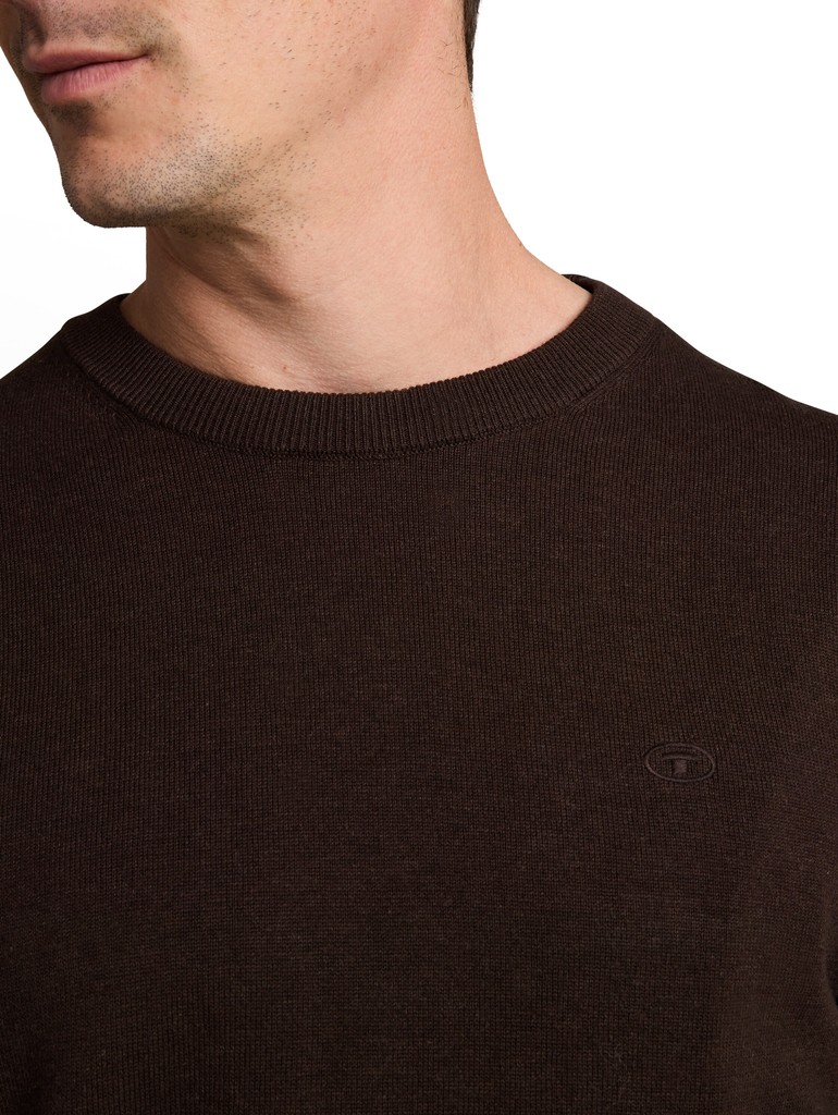 Basic Strickpullover aus Baumwolle