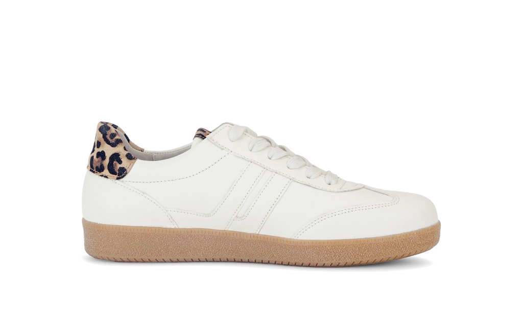 Sneaker low Materialmix Leder creme