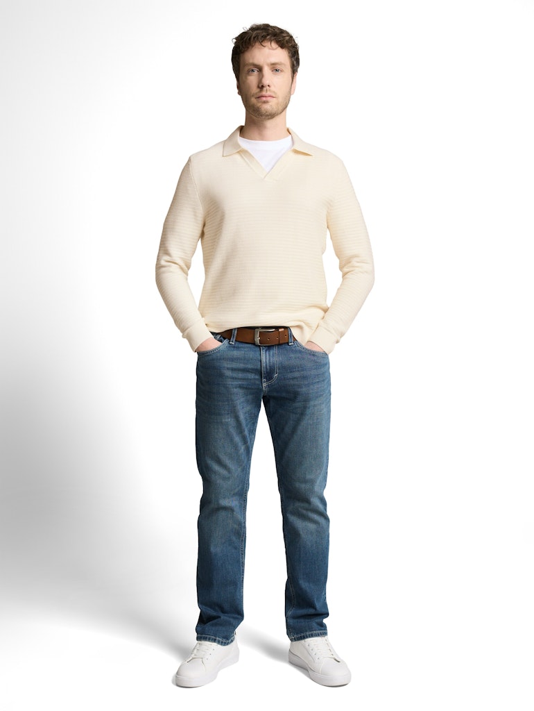 Strickpullover mit Polokragen