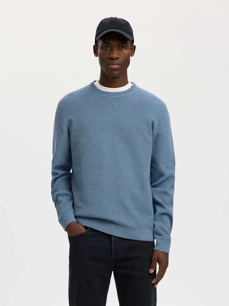 SLMROSS LS KNIT STRUCTURE CREW NECK NOOS