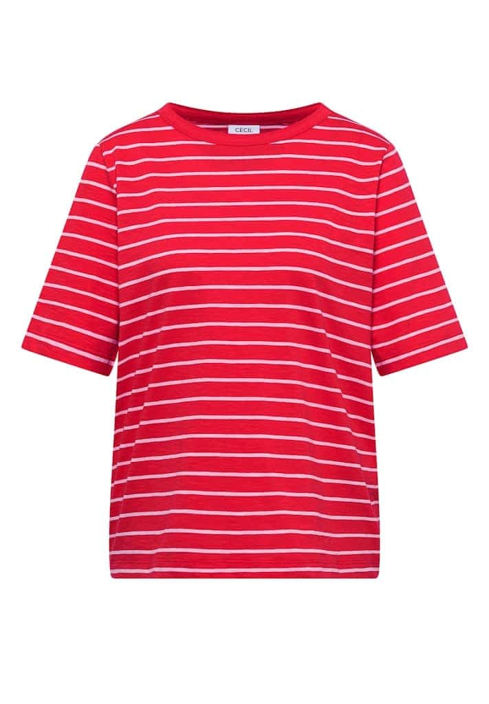 T-Shirt mit Boatneck und Streifen