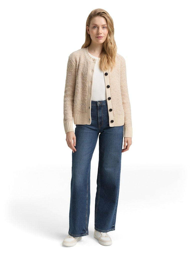 Bouclé Cardigan mit Wollanteil