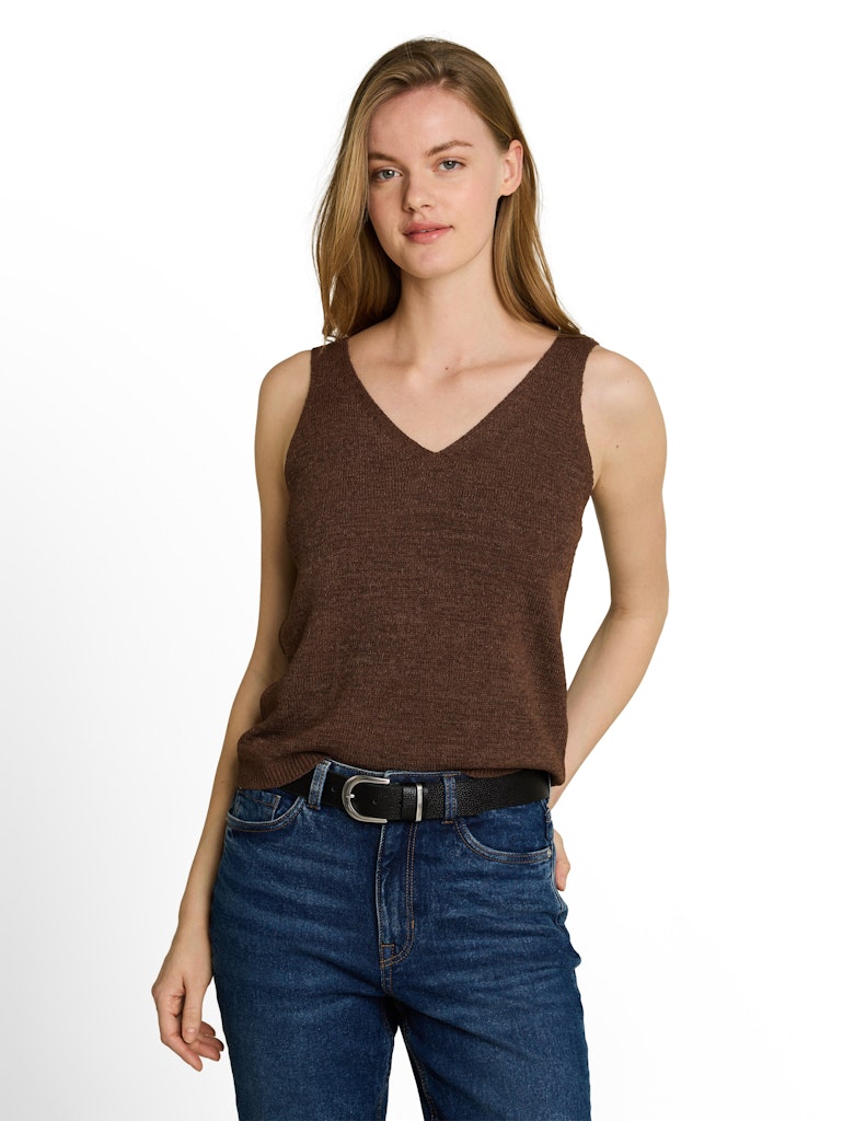 Relaxed Fit Stricktop mit V-Ausschnitt