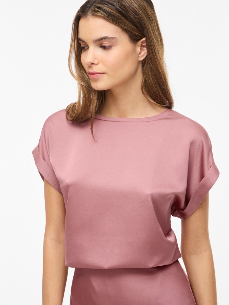 VIELLETTE S/S SATIN TOP - NOOS