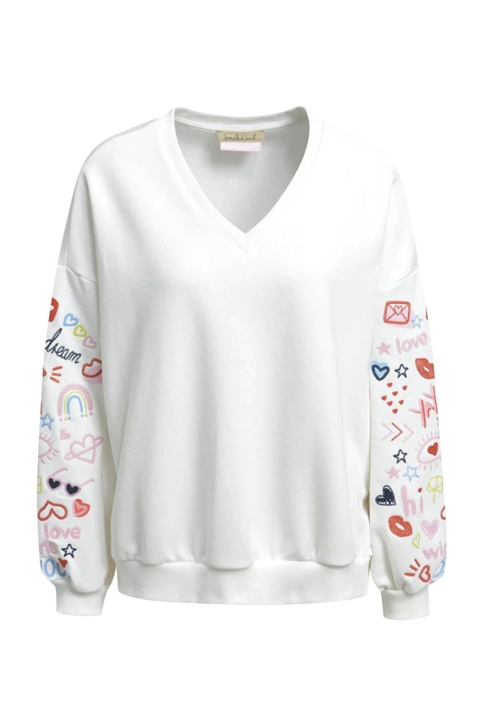 Oversize Sweatshirt Sleeve Embroidery
