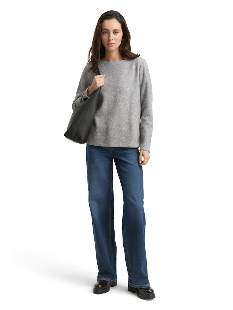 Soft-Touch Sweatshirt mit Knopf-Details