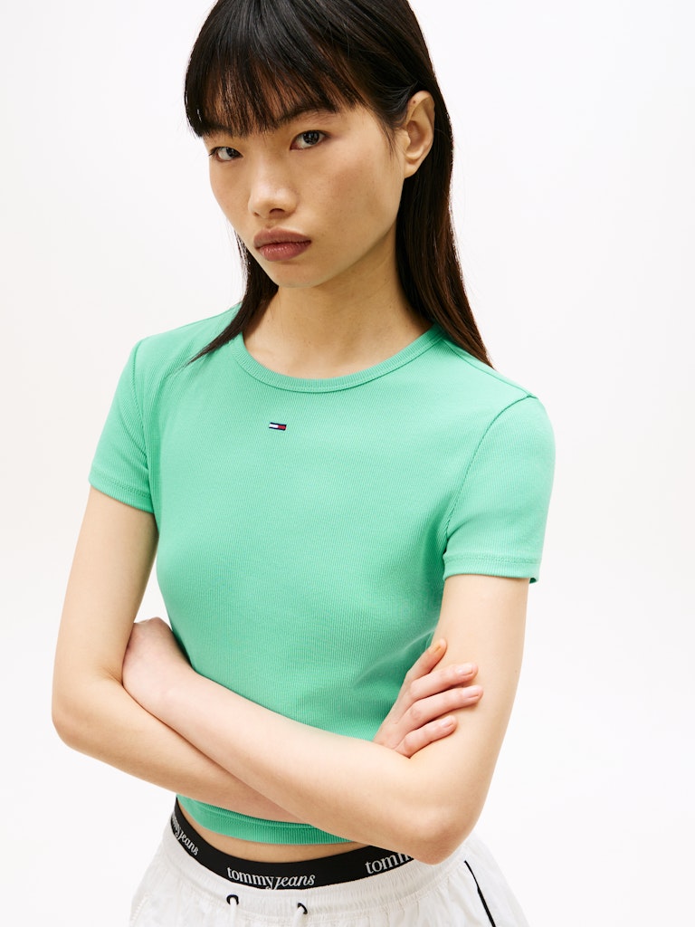 Ribbed Slim Crew Neck T-shirt
