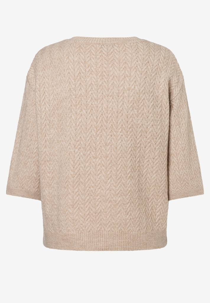 Kurzarm-Pullover mit Zopfstruktur