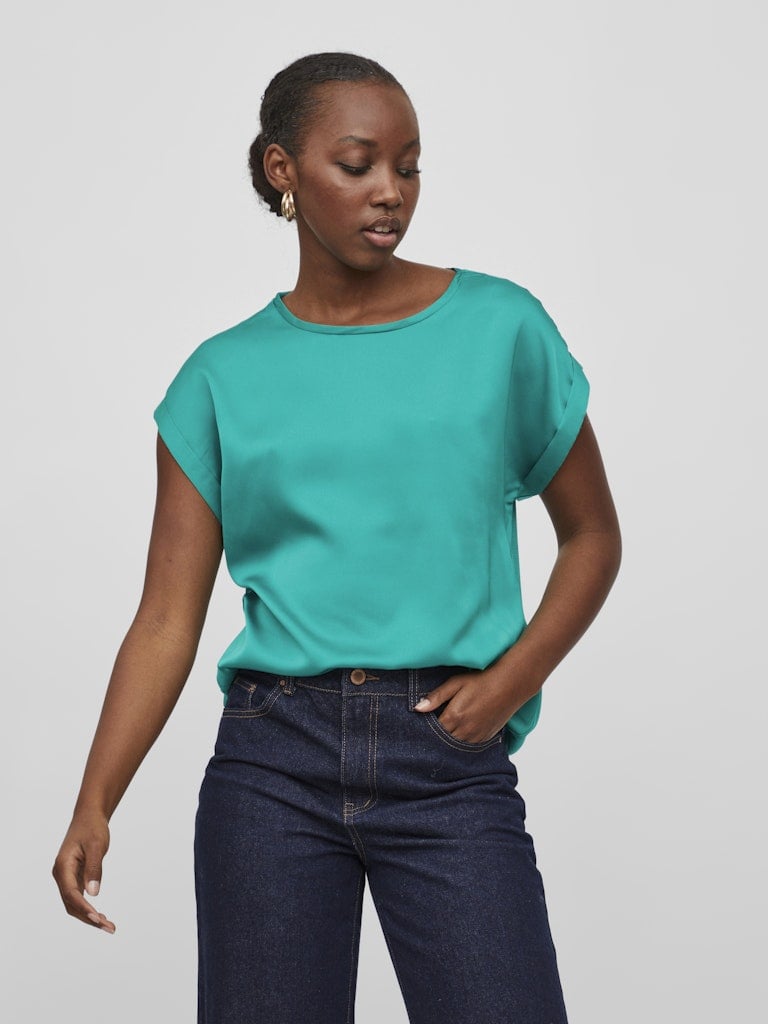 VIELLETTE S/S SATIN TOP - NOOS