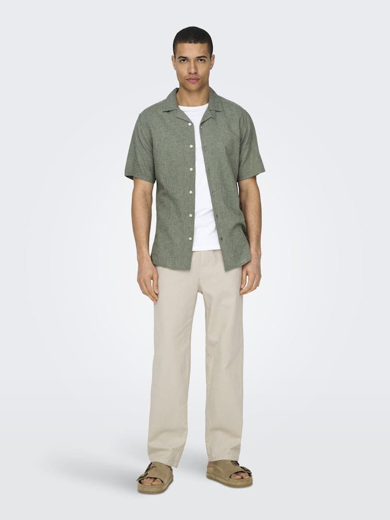 ONSCAIDEN SS SOLID RESORT LINEN NOOS