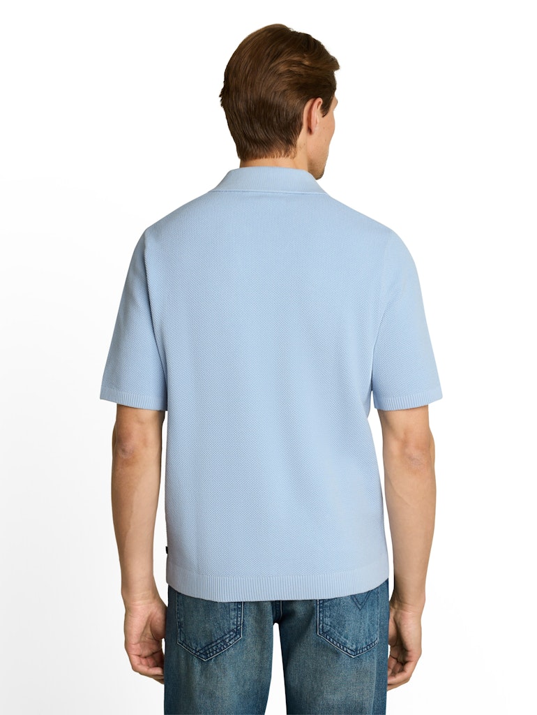 Piqué Strick-Poloshirt aus Baumwolle