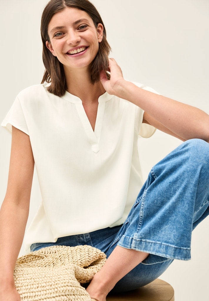Blusenshirt in Unifarbe