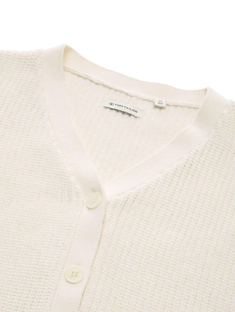 Cropped Cardigan mit V-Ausschnitt