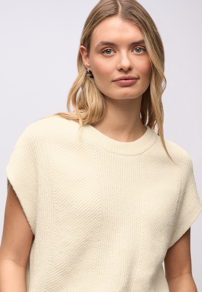 Ärmelloser Chenille Pullover