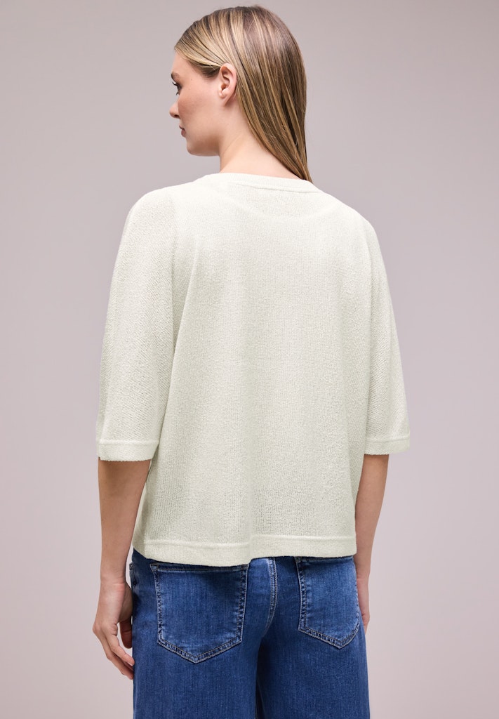 Kurzarm Jacke im Strick-Look mit Glitzer