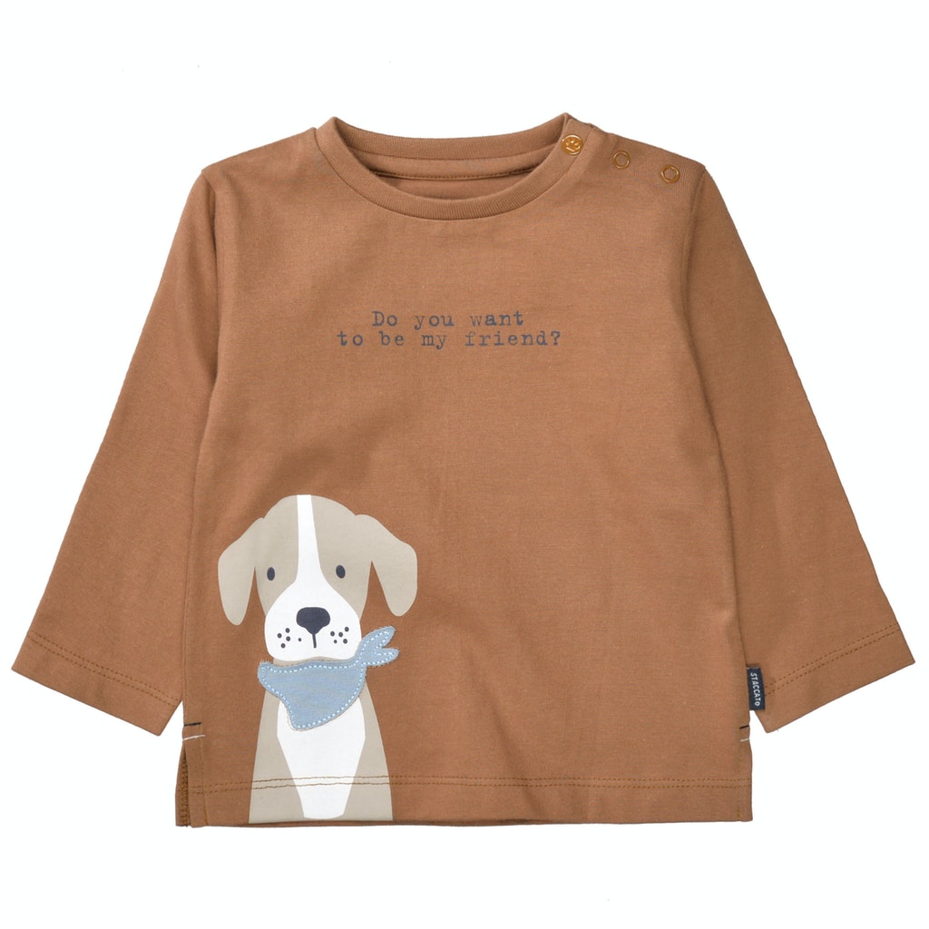 Langarmshirt mit Hunde-Print