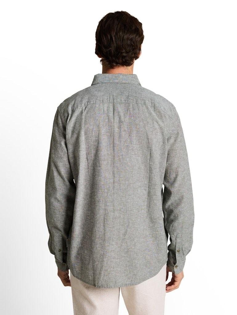 Regular Fit Hemd mit Leinenanteil