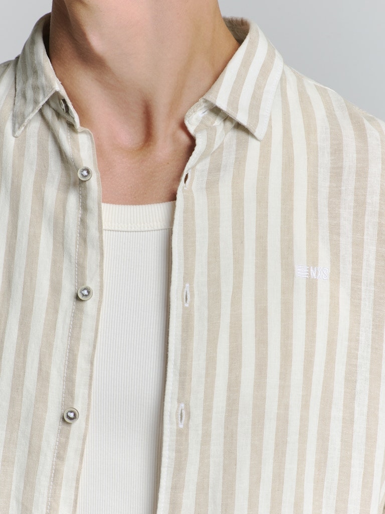 Shirt Verical Big stripes With Linen