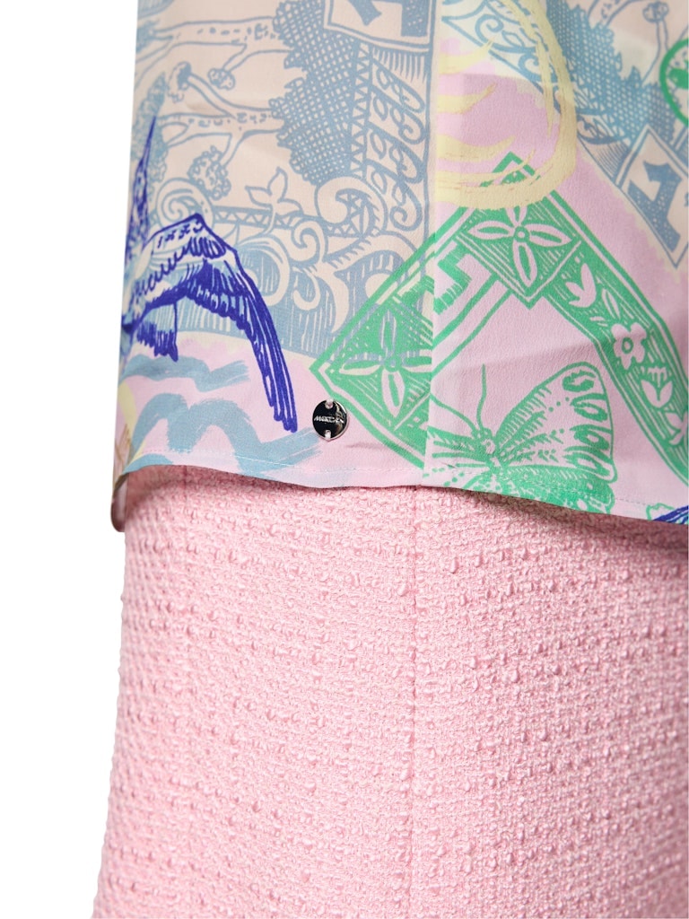 Hemdbluse mit Stamps Print