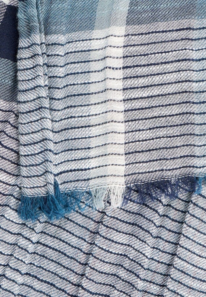 Multicolour Webschal aus Baumwoll-Twill
