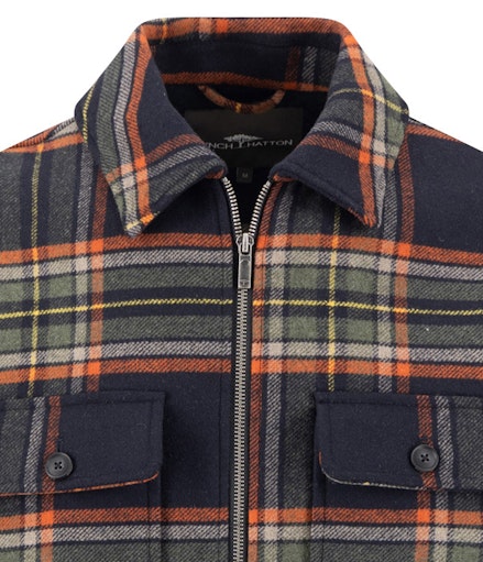 Wool check overshirt