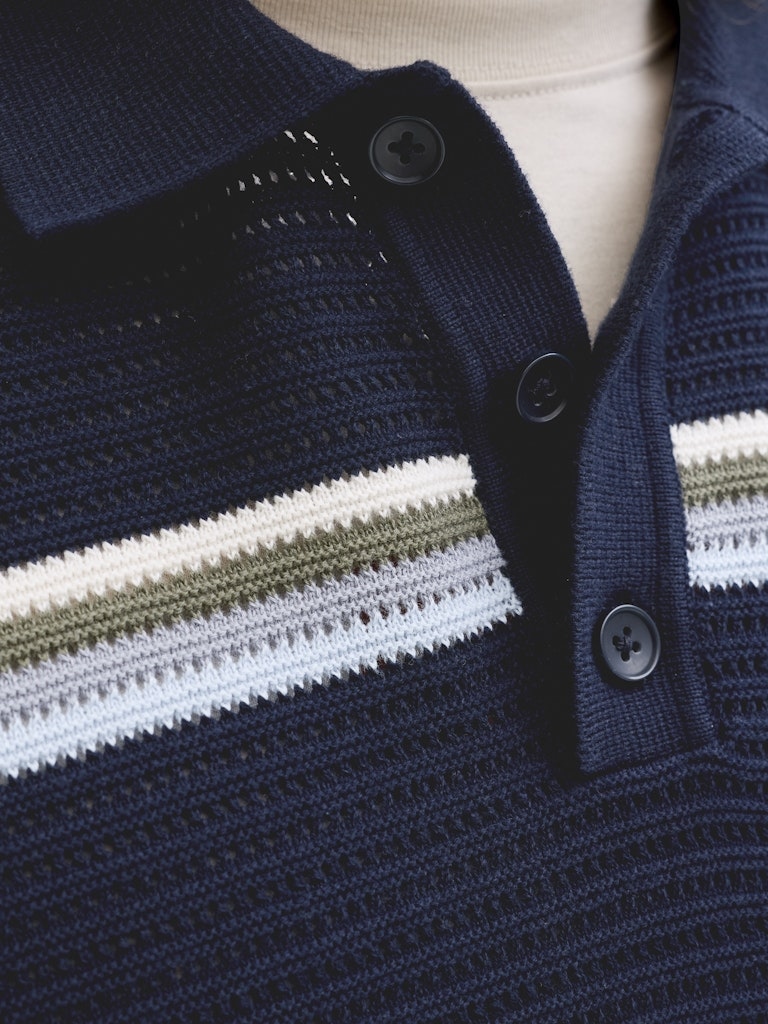 JORMAINE KNIT STRIPE POLO SN