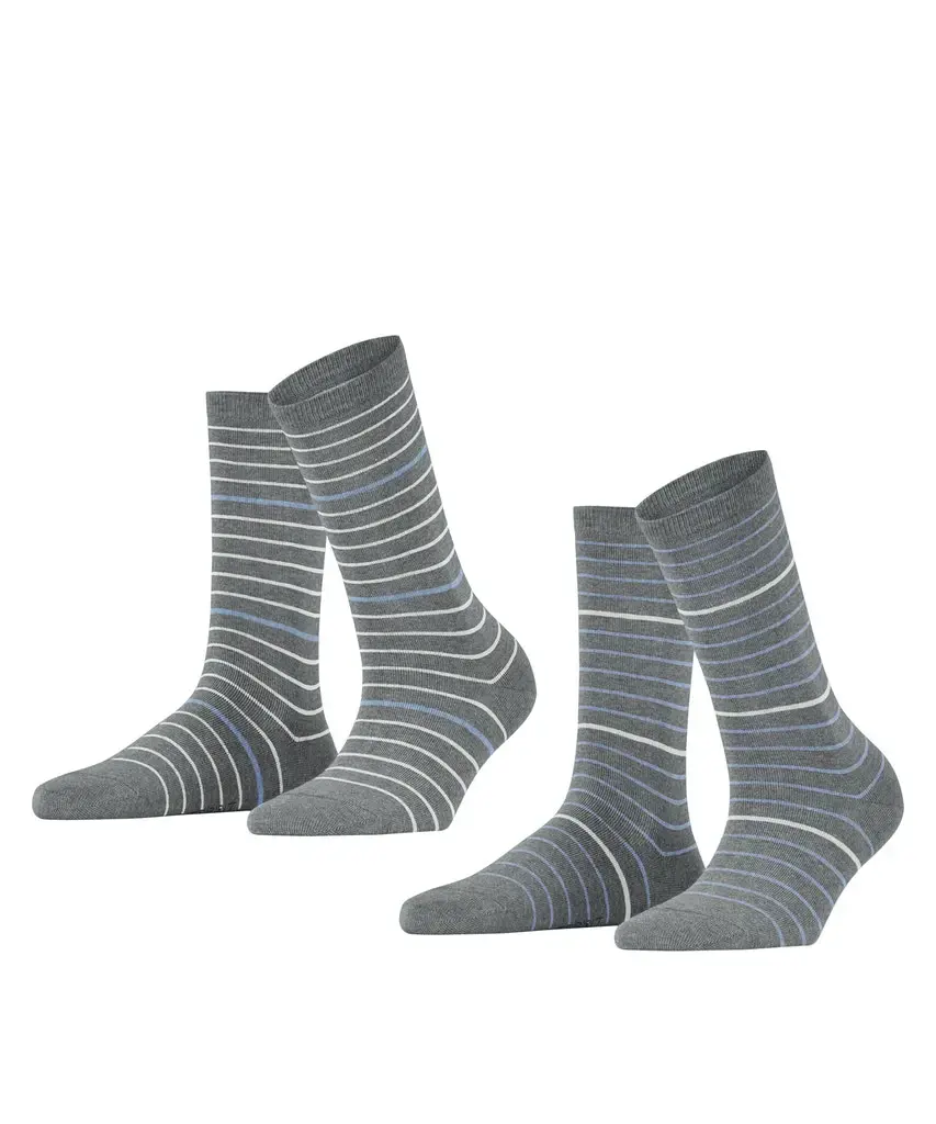 Esprit Fine Stripe 2-Pack Damen Socken