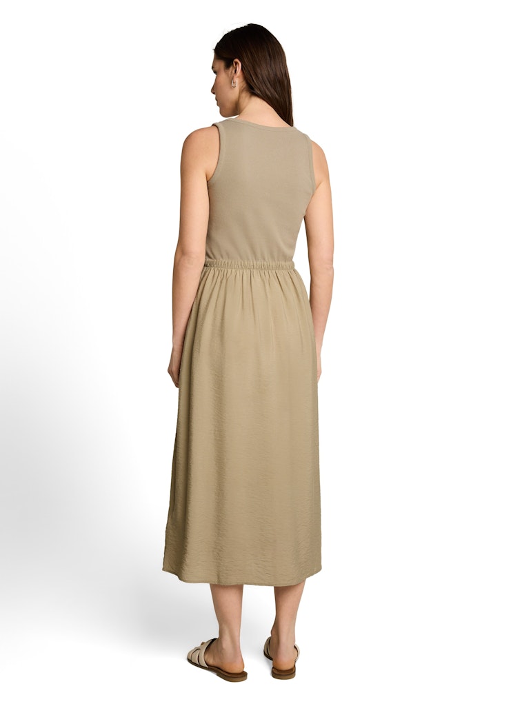2-in-1 Midi-Kleid im Materialmix