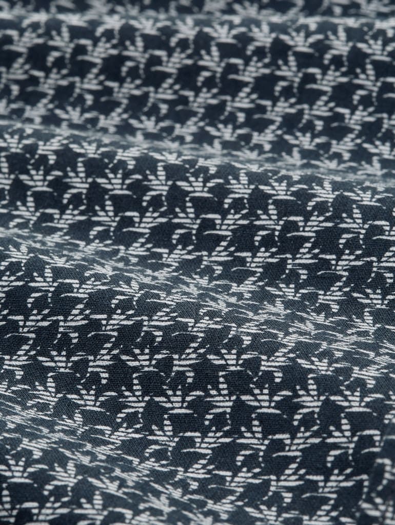 Regular Fit Kurzarmhemd mit Leinenanteil