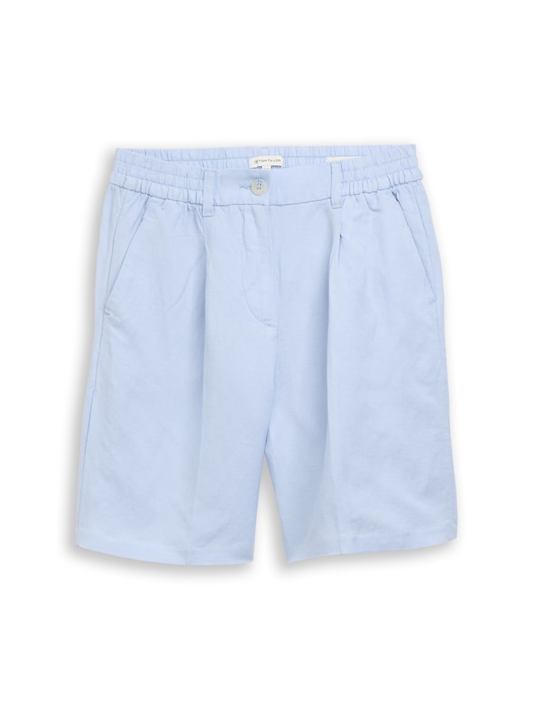 Loose Fit Bermuda Shorts mit Leinenanteil