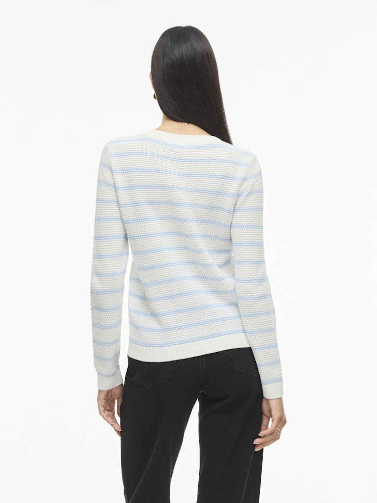 VIDALO O-NECK L/S STRIPE KNIT TOP- NOOS
