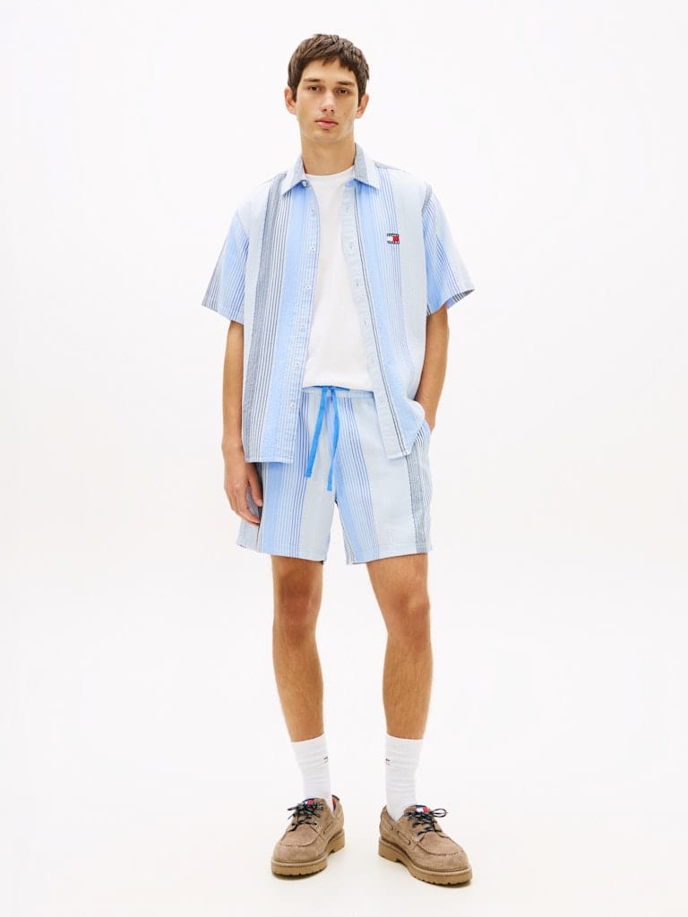 Dobby Stripe Relaxed Shorts