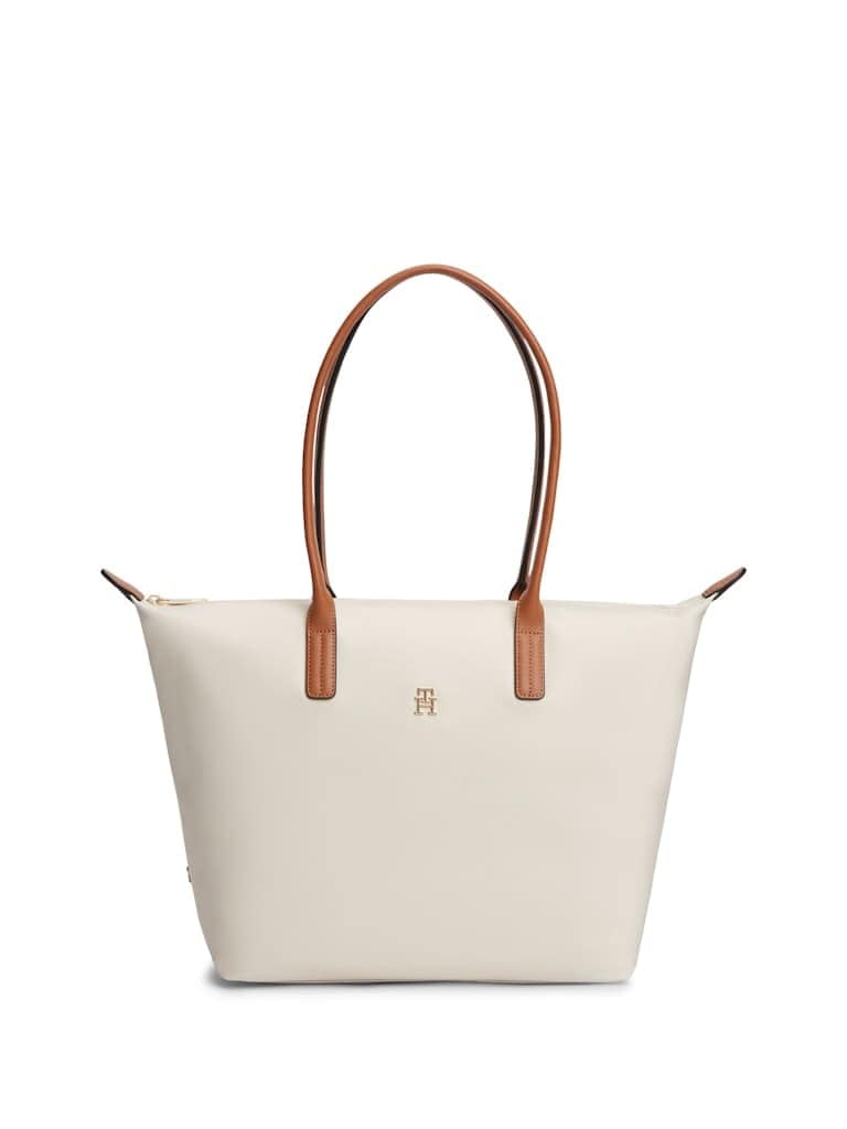 TH Monogram Contrast Handle Tote Bag