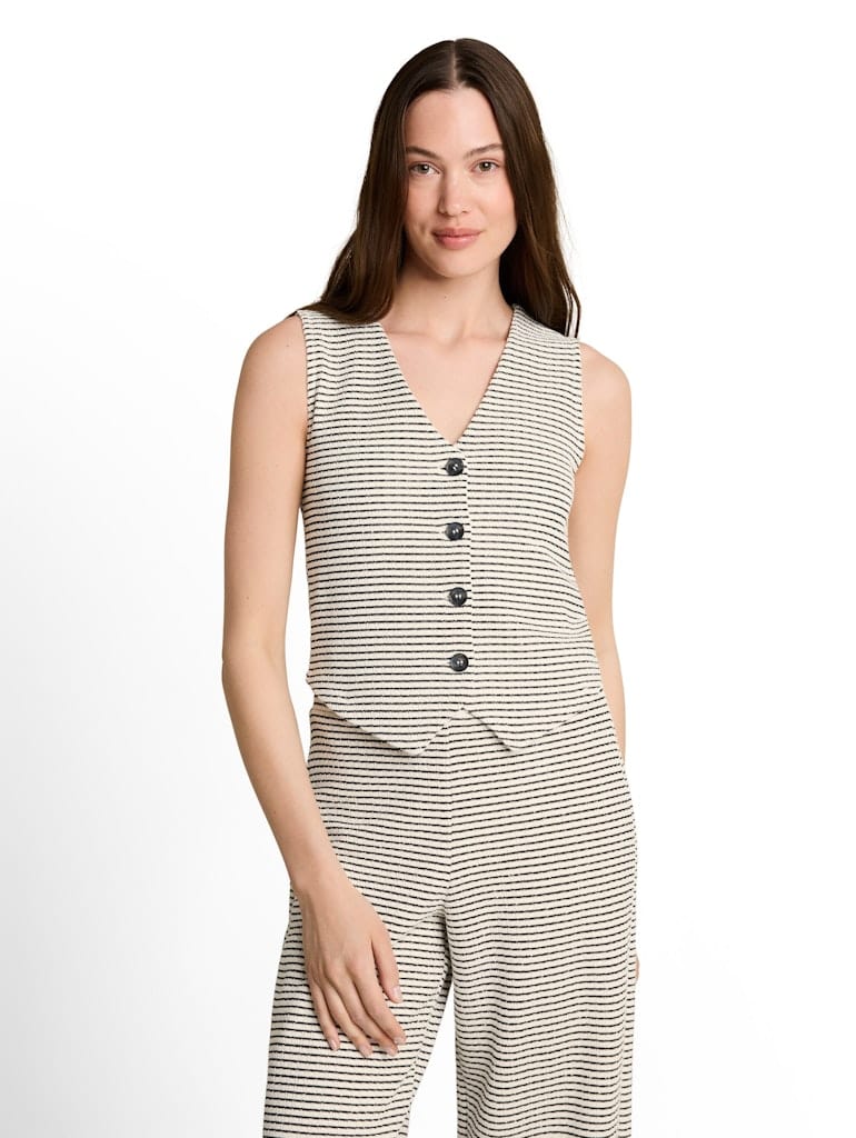Fitted Jacquard Blazer-Weste