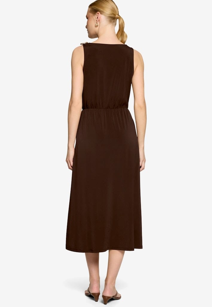 Midikleid tailliert mit Wasserfallausschnitt