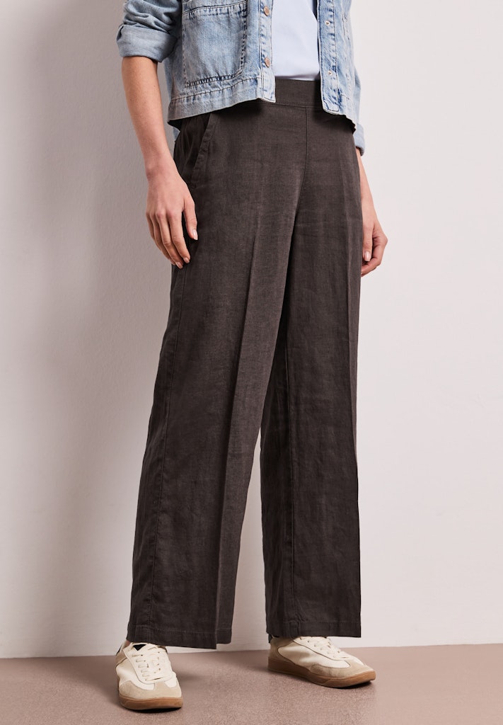 High Waist Wide Leg Hose aus Leinen