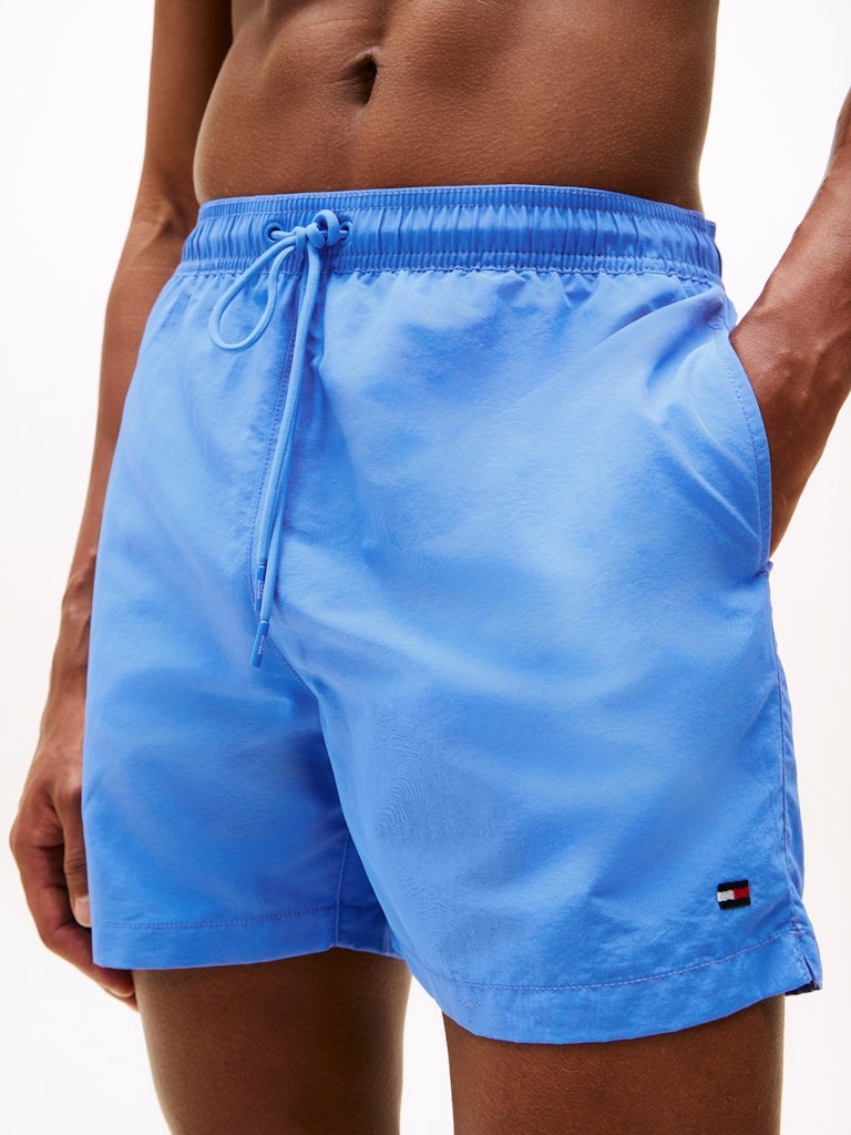 Flag Embroidery Mid Length Swim Shorts