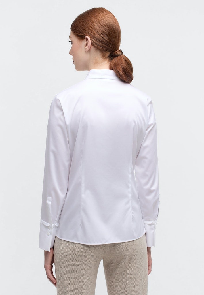 Satin Shirt Bluse Satingewebe Langarm