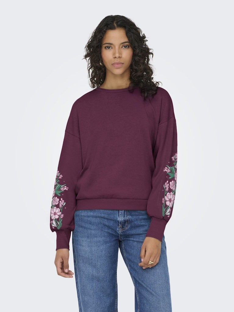 ONLBROOKE L/S O-NECK FLOWER SWT NOOS