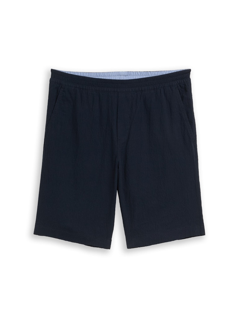 Seersucker Shorts mit elastischem Bund