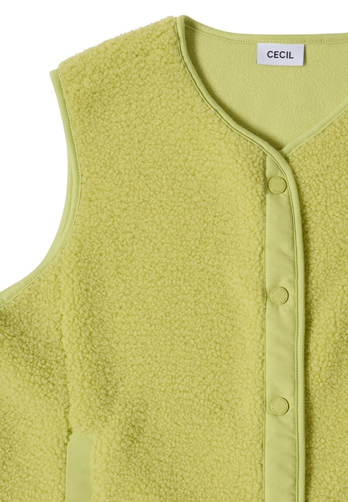 Teddy-Weste mit Softshelldetails