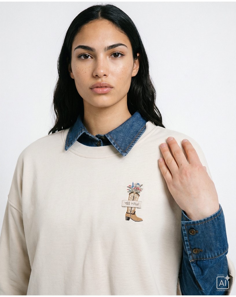 Boxy Cropped Sweatshirt Shortsleeves